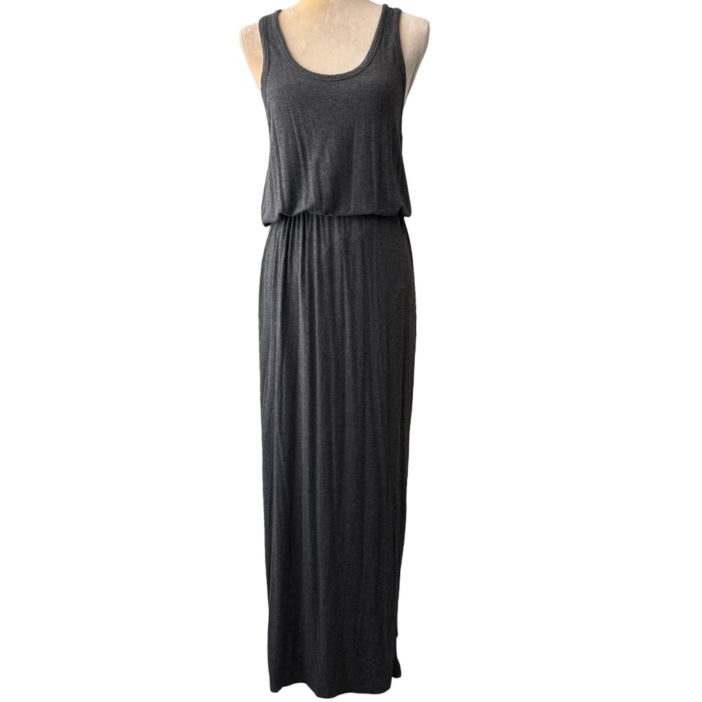 Madewell Women’s Sleeveless Racerback Heather Gray Side Slit Maxi Dress Medium - Picture 13 of 15